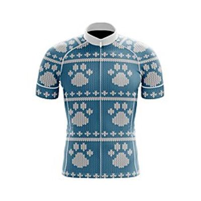 21Grams Men's Short Sleeve Cycling Jersey Summer Spandex Polyester Blue Animal Bike Jersey Top Mountain Bike MTB Road Bike Cycling Quick Dry Moisture Wicking Breathable Sports Clothing Apparel Lightinthebox