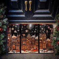 Christmas Window View Doormat Non-Slip Oil Proof Xmas Rug Indoor Outdoor Mat Bedroom Decor Bathroom Mat Entrance Rug Door Mat miniinthebox - thumbnail