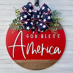 Independence Day Wooden Welcome Door Sign: National Day Home Door Decoration with American Flag Door Hanger Lightinthebox