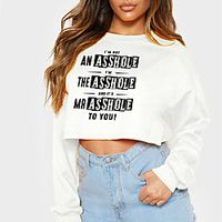 Women's Sweatshirt Crop Top Text Slogan Monograms Crop Top Casual Sports Hot Stamping Active Streetwear Hoodies Sweatshirts  Cotton Yellow Gray White Lightinthebox - thumbnail