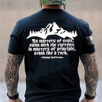 Men's T shirt Tee Back Print T Shirt Graphic Letter Mountain Crew Neck Clothing Apparel 3D Print Outdoor Daily Short Sleeve Print Fashion Designer Vintage Lightinthebox