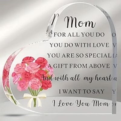 Acrylic Heart Plaque Birthday Gifts Christmas Gift For Mom Meaningful Gifts Table Centerpiece Decor Art Craft Ornament Gift Home Decor Memorial Gift Table Centerpieces Remembrance Dcor Lightinthebox
