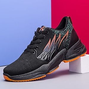 Men's Sneakers Dad Shoes Running Walking Sporty Casual Outdoor Daily Microfiber Height Increasing Elastic Band Black orange White Blue Black Spring Fall Lightinthebox