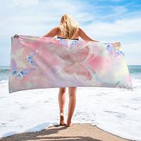 Beach Towels Butterfly 100% Micro Fiber Quick Dry Comfy Blankets Strong Water Absorption for Sunbathing Beach Swim Outdoor Travel Camping Workout Lightinthebox