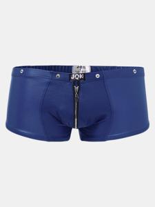 Zipper Crotch Artificial Leather Boxers