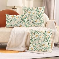 1PC Small Daisy Double Side Pillow Cover Soft Decorative Square Cushion Case Pillowcase for Bedroom Livingroom Sofa Couch Chair miniinthebox