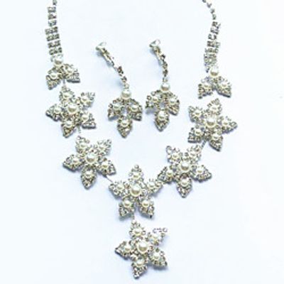 Women's Jewelry Set Bridal Jewelry Sets 3D Precious Fashion Imitation Pearl Silver Plated Earrings Jewelry White For Christmas Wedding Halloween Party Evening Gift 1 set miniinthebox