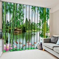 Curtains for Window Landscape Thermal Insulated Living Room Curtains Drapes Window Treatment Curtains for Living Room Lightinthebox - thumbnail
