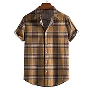 Men's Shirt Other Prints Letter Animal Print Short Sleeve Daily Tops Beach Boho Yellow miniinthebox