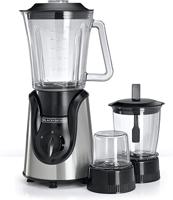 Black & Decker Glass Blender 600W, Black & Silver - Bx600G-B5