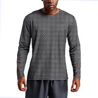 Men's Gym Shirt Running Shirt Training Shirt Basketball Shirt Men Tops Crew Neck Long Sleeve Street Vacation Going out Casual Daily Quick dry Moisture Wicking Breathable Plain Black Light Grey Lightinthebox - thumbnail