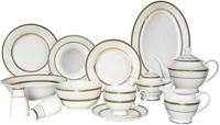 Royalford 83 Piece Premium Bone China Dinner Set , White - RF11047