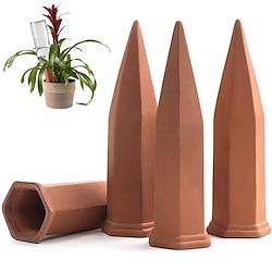 4 Pack Plant Watering Devices Terracotta Vacation Plant Waterer Wine Bottle Watering Stakes Slow Release Plant Watering Spikes Perfect Self Watering Devices for Indoor Outdoor Plants Lightinthebox