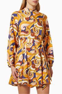 Retro Swirl Mini Dress