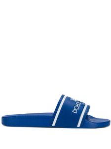 Dolce & Gabbana crown logo slides - Blue