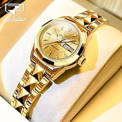 JIN SHI DUN Women Mechanical Watch Minimalist Fashion Business Wristwatch Automatic Self-winding Luminous Calendar Date Week Stainless Steel Watch miniinthebox
