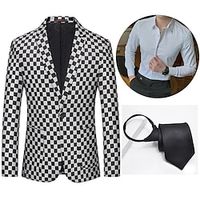 Retro Vintage Roaring 20s 1920s Outfits Suits  Blazers The Great Gatsby Gentleman Men's Cosplay Costume Masquerade Party Party  Evening Coat miniinthebox - thumbnail