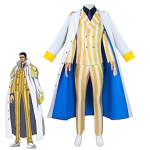 Inspired by One Piece Borsalino Marines Anime Cosplay Costumes Japanese Halloween Cosplay Suits Long Sleeve Coat Shirt Top For Men's Lightinthebox
