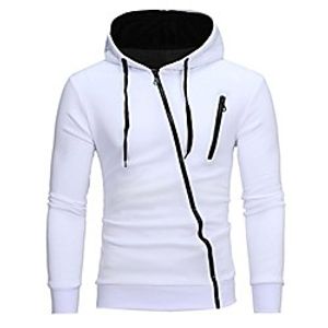 mens' long sleeve hoodie hooded sweatshirt tops jacket coat outwear(white,m) miniinthebox