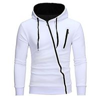 mens' long sleeve hoodie hooded sweatshirt tops jacket coat outwear(white,m) miniinthebox - thumbnail