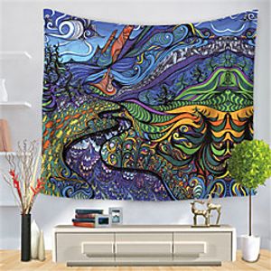 Psychedelic Abstract Wall Tapestry Art Decor Blanket Curtain Hanging Home Bedroom Living Room Decoration Polyester Hippie miniinthebox