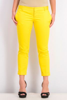 Womens Low-Rise Capri Pants Yellow Womens Low-Rise Capri Pants Yellow