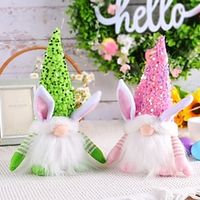 Easter Glitter Bunny Light-up Figurines: Festive Decorations, Adorable Couple Rabbit Gnome Doll Ornaments for Tabletop Display Lightinthebox Easter Glitter Bunny Light-up Figurines: Festive Decorations, Adorable Couple Rabbit Gnome Doll Ornaments for Tabletop Display Lightinthebox