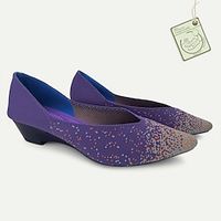 Women's Heels Plus Size Flyknit Shoes Outdoor Work Daily Galaxy Wedge Square Toe Classic Casual Comfort Walking Knit Loafer Black Blue Purple Lightinthebox - thumbnail