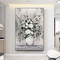 Mintura Handmade Thick Texture Flower Oil Paintings On Canvas Wall Art Decoration Modern Abstract Picture For Home Decor Rolled Frameless Unstretched Painting miniinthebox - thumbnail