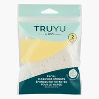 TRUYU by QVS 2-Piece Natural Cellulose Facial Cleansing Sponge Set