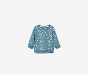 Toddler Girls Printed Cotton Sweatshirt  Blue