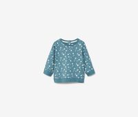 Toddler Girls Printed Cotton Sweatshirt  Blue - thumbnail