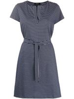 A.P.C. striped-print tie-waist dress - Blue