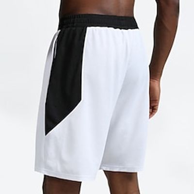 Men's Athletic Shorts Basketball Shorts Running Shorts Sports Going out Weekend Breathable Quick Dry Running Casual Elastic Waist Plain Knee Length Gymnatics Activewear Black White Micro-elastic Lightinthebox