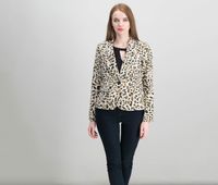 Petite Leopard Print Blazer  Beige/Black - thumbnail