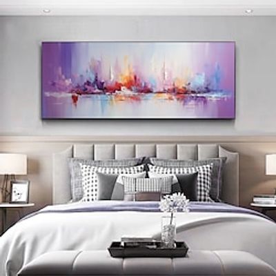 Handmade Oil Painting Canvas Wall Art Decor Original Sailboat Landscape  for Home Decor With Stretched FrameWithout Inner Frame Painting miniinthebox