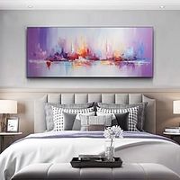 Handmade Oil Painting Canvas Wall Art Decor Original Sailboat Landscape  for Home Decor With Stretched FrameWithout Inner Frame Painting miniinthebox