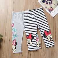 Kids Girls' Pants Gray Black Striped Print Active Basic 2-6 Years miniinthebox - thumbnail