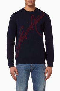 Macro Eagle Jacquard Wool-Blend Sweater