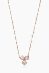 Tiffany Paper Flowers™ Pavé Diamond Flower Pendant in 18kt Rose Gold