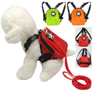 Dog Harness Bag with Leash Pet Puppy Backpack Doggie Hiking Camping Carrier S L