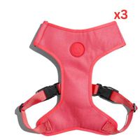 Zee.Dog Neon Coral Adjustable Air Mesh Harness Medium (Pack Of 3)