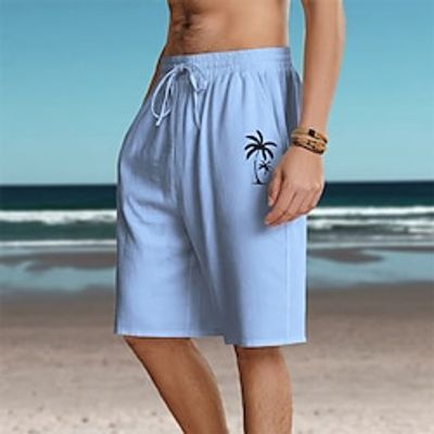 Men's Shorts Summer Shorts Beach Shorts Print Drawstring Elastic Waist Coconut Tree Comfort Breathable Short Outdoor Holiday Going out Cotton Blend Hawaiian Casual Black White miniinthebox Men's Shorts Summer Shorts Beach Shorts Print Drawstring Elastic Waist Coconut Tree Comfort Breathable Short Outdoor Holiday Going out Cotton Blend Hawaiian Casual Black White miniinthebox