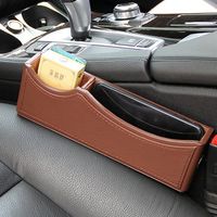 Leather Car Storage Box Car Seat Pocket Organizer Phone Charging Wire Pot Beverage Holder - thumbnail