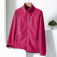 Women's Hiking Windbreaker Hiking Fleece Jacket Polar Fleece Winter Outdoor Thermal Warm Windproof Quick Dry Lightweight Outerwear Winter Jacket Trench Coat Skiing Ski  Snowboard Fishing Black Lightinthebox - thumbnail