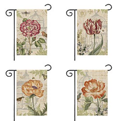 Vintage Floral Home Garden Flag Double Sided Outdoor Holidays Yard Flag Holidays Vertical Flags miniinthebox