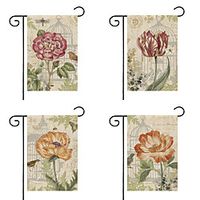 Vintage Floral Home Garden Flag Double Sided Outdoor Holidays Yard Flag Holidays Vertical Flags miniinthebox - thumbnail