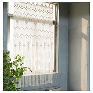 Boho Curtains Natural Blended Curtain Panels for Living RoomLight Reducing Linen Sheer Curtain Panels Set Nickel Grommet Window Panels, Natural Lightinthebox