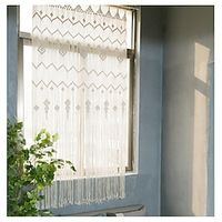 Boho Curtains Natural Blended Curtain Panels for Living RoomLight Reducing Linen Sheer Curtain Panels Set Nickel Grommet Window Panels, Natural Lightinthebox - thumbnail