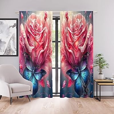 Rose Curtains Natural Blended Curtain Panels for Living Room/Light Reducing Linen Sheer Curtain Panels Set Nickel Grommet Window Panels, Natural miniinthebox Rose Curtains Natural Blended Curtain Panels for Living Room/Light Reducing Linen Sheer Curtain Panels Set Nickel Grommet Window Panels, Natural miniinthebox